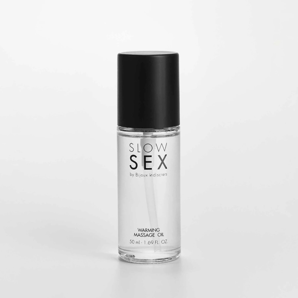 Съедобное cогревающее массажное масло Bijoux Indiscrets Warming massage oil - SLOW SEX, 50 мл - фото3