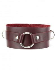 Ошейник Lady's Arsenal бордо из кожи - фото